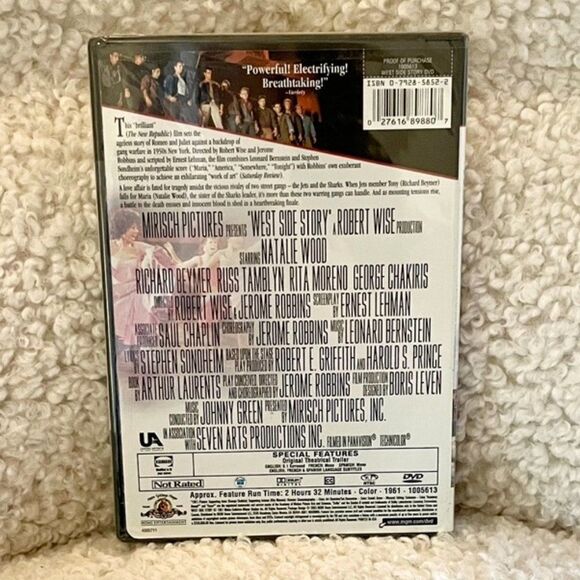 MGM West Side Story (Natalie Wood - 1961) DVD (NWT) - Picture 2 of 2